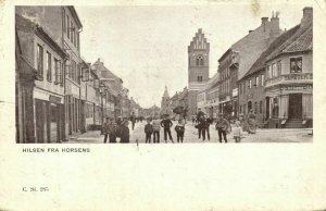 denmark, HORSENS, Street Scene with People (1899) Postcard 