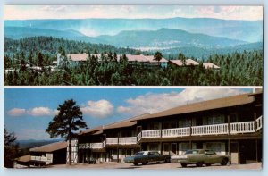 Ruidoso New Mexico NM Postcard Swiss Chalet Inn Restaurant Motel c1960 Vintage