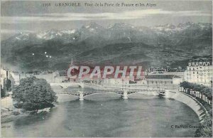 Old Postcard Grenoble Bridge Door of France and the Alps