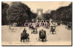 Paris 8 - L & # 39Avenue Champs Elysees Old Postcard (cars very animated)