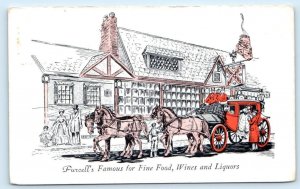 BOSTON, Massachusetts MA ~ Artist View PURCELL'S RESTAURANT  Postcard 