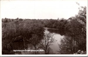 RPPC View of Kalamazoo River, Allegan MI c1958 Vintage Postcard V68