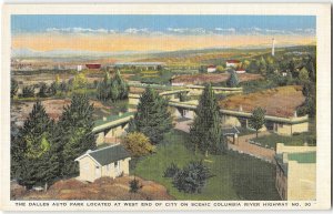 THE DALLES AUTO PARK Columbia River Highway Oregon Roadside Postcard 1930s