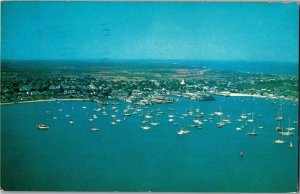 Aerial View Nantucket Harbor, Nantucket MA c1961 Vintage Postcard C57