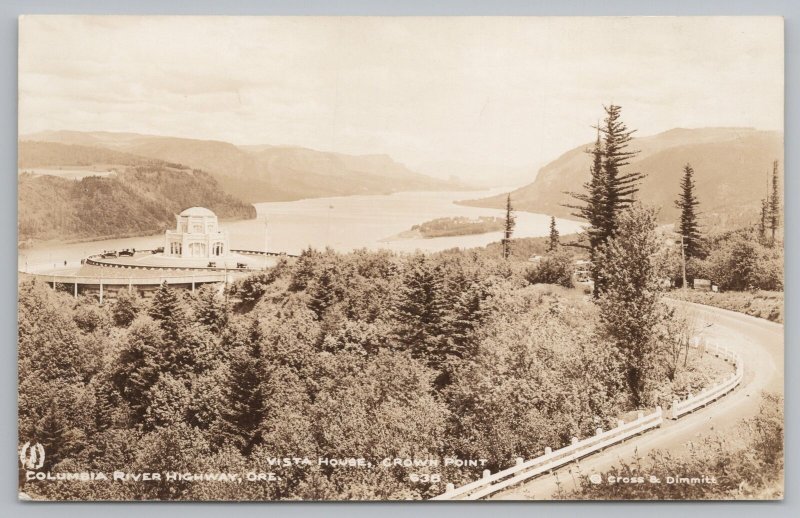 Real Photo Postcard~Columbia River Highway Vista House & Crown Point~RPPC 