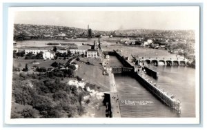 Bird's Eye View Of U.S. Government Locks Seattle WA RPPC Photo Unposted Postcard 