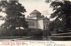 KENOSHA WISCONSIN PUBLIC LIBRARY UDB KROPP POSTCARD c1907