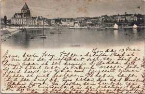 Switzerland Ouchy Lake Buildings Vintage Postcard C222