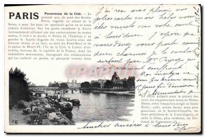 Old Postcard Paris la Cite Panorama of the Passing Who Saints Peres Bridge lo...