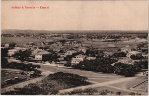 PC PAKISTAN, ARTILLERY & BARRACKS, KARACHI, Vintage Postcard (b43216)