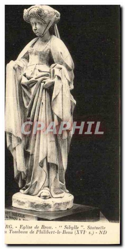 Old Postcard Brou Church Bourg Sibylle statuette of the tomb of Philibert le ...