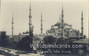 Real Photo - la Mosquee de Sultan Ahmed Constantinople Turkey Postcard