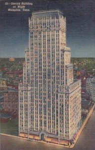 Tennessee Memphis Sterick Building At Night