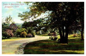 Postcard ROAD SCENE Bridgeport Connecticut CT AQ9239