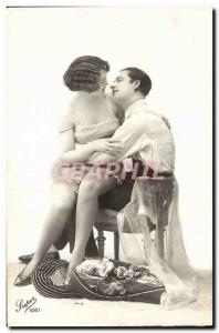 Postcard Old erotic Nude Woman