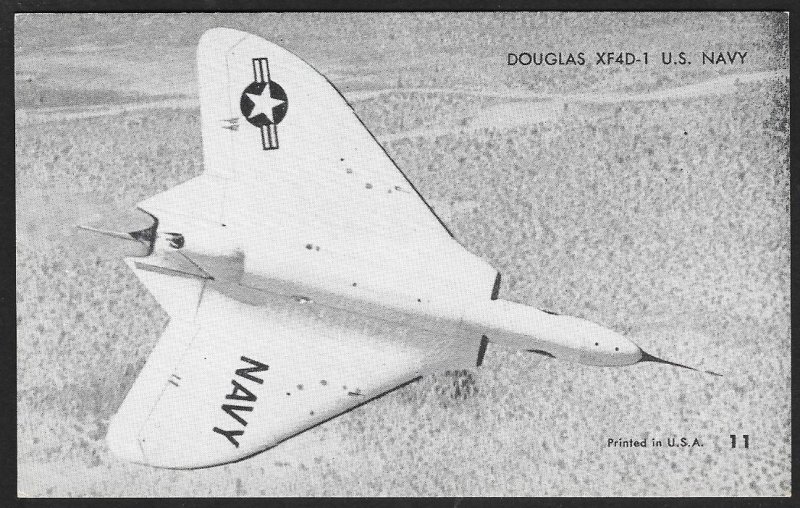 ARCADE CARD Douglas XF4D 1 US Navy Airplane