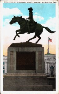 Caesar Rodney Monument Rodney Square Wilmington Delaware Vintage Postcard C212