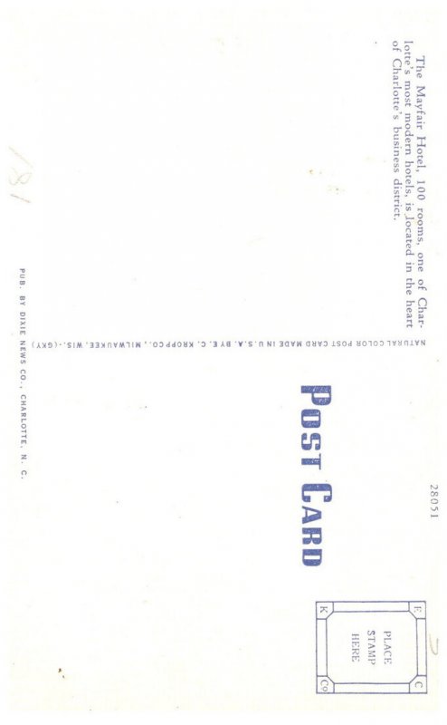 North  Carolina  Charlotte  Mayfair Hotel