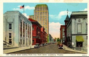 Virginia Lynchburg Church Street Looking North From Ninth Street Curteich