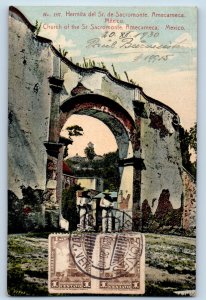 Amecameca Mexico Postcard Church of Sr. Sacromonte 1930 Cancelled on Front