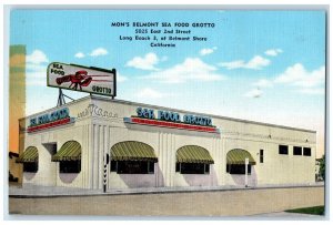 c1940 Mon's Belmont Sea Food Grotto Belmont Shore Long Beach California Postcard