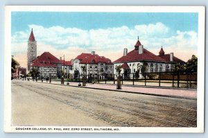 c1920 Goucher College St. Paul 23rd Street Baltimore MD Unposted Postcard