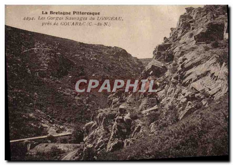 Old Postcard Brittany Picturesque The Wild Gorge near Longeau Gouarec