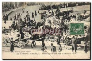 Old Postcard Carnival XX Aix en Provence Reunion cars Flowers for battle