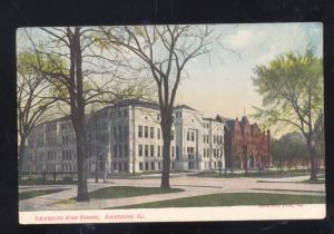 GALESBURG ILLINOIS GALESBURG HIGH SCHOOL BUILDING VINTAGE POSTCARD