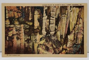 Luray Caverns Virginia Totem Pols In Giants Hall Postcard B1