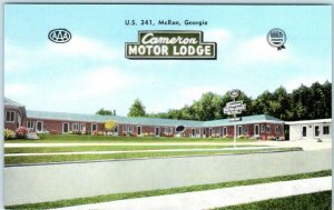 McRAE, Georgia GA  Roadside CAMERON MOTOR LODGE Telfair County c1950s  Postcard