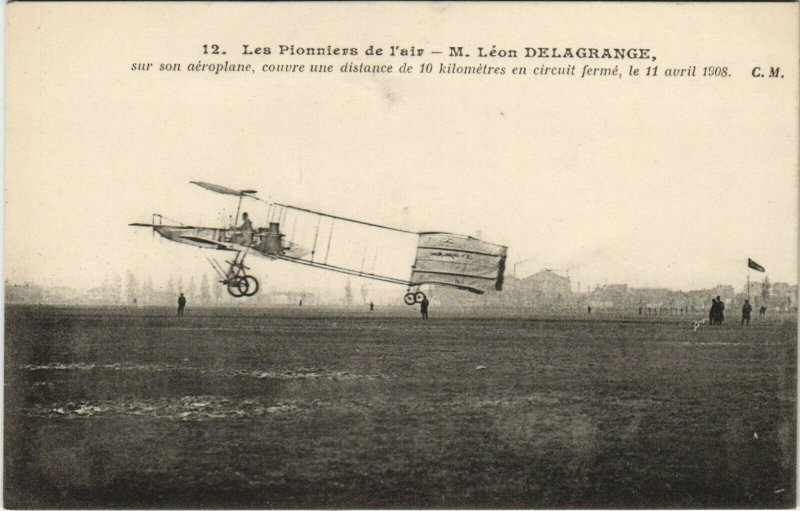 PC AVIATION, M. LÃON DELAGRANGE SUR SON AÃROPLANE, Vintage Postcard (b38263)