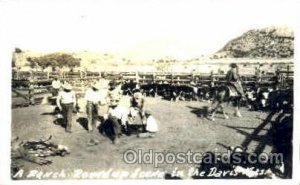 A Ranch Roundup Scene in the Davis Mts. Real Photo Western Cowboy Unused clos...