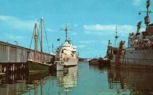 Postcard Boats And Wharf Portland Harbor Gateway To Maine Portland Maine ME