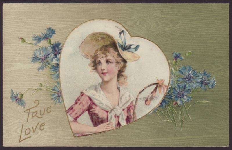 True Love,Woman,Flowers Postcard