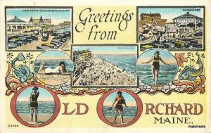 1928 OLD ORCHARD MAINE Multi View automobiles postcard 2155