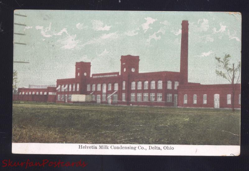 DELTA OHIO HELVETIA MILK CONDENSING COMPANY FACTORY ANTIQUE VINTAGE POSTCARD