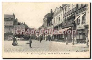 Postcard Tourcoing Old Market Square and Rue De Lille