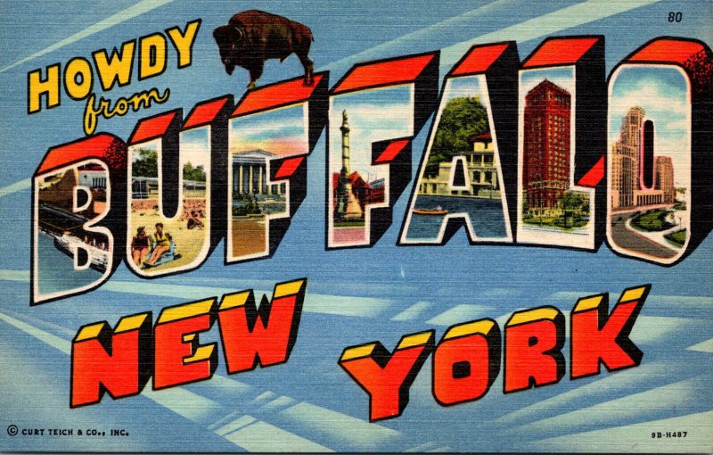 Greetings Howdy From Buffalo New York The City Of Good Neighbors Curteich