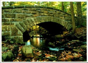 Maine Acadia National Park Stone Carriage Path Bridge Over Hadlock Brook