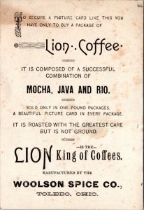 Trade Card - Woolson Spice - Winter River Sunset