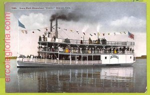 af7485 - VINTAGE POSTCARD - SHIP Luna Park Steamboat Frolik DENVER-