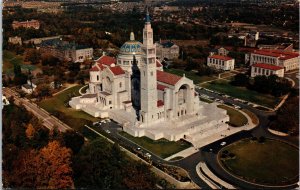 USA Aerial View of the National Shrine Washington DC Chrome Postcard C030