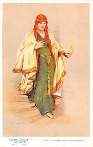 Theater Play Macbeth Lady Macbeth Art Marjorie C Bates postcard B928