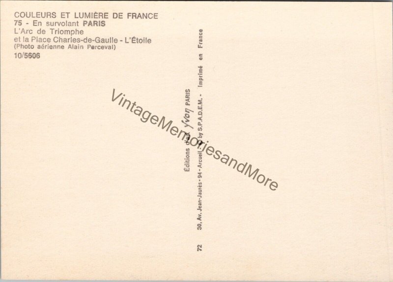 L'Arc de Triomphe Paris France Postcard PC264