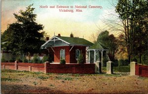 Postcard MS Vicksburg North East Entrance to National Cemetery ~1910 M46