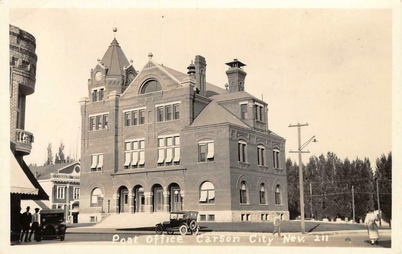 RPPC Post Office - Carson City, Nevada ca 1920s Vintage Real Photo Postcard