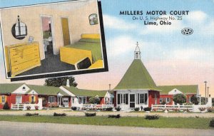 Lima Ohio Millers Motor Court Vintage Postcard AA9396