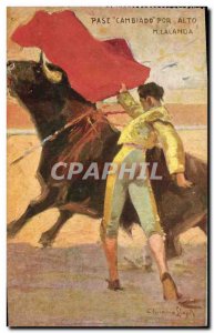 Old Postcard Bullfight Bullfight cambiado Pase por alto M Lalanda