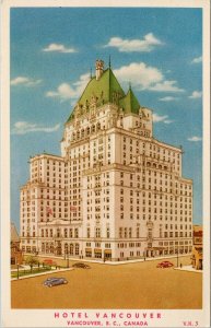 Vancouver BC Hotel Vancouver Unused Coast Publishing Co. Postcard G23